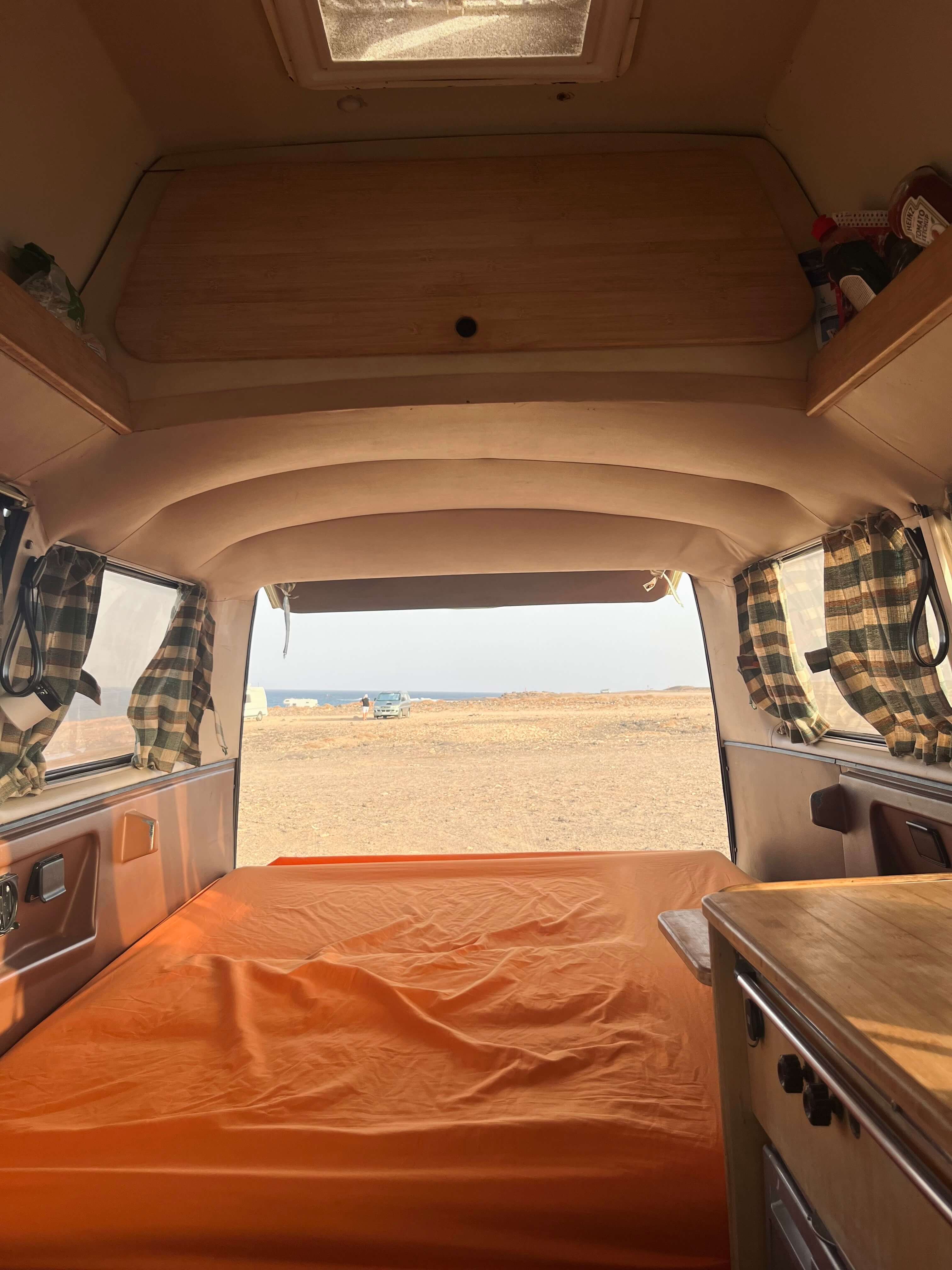 Matcha camper – bed setup inside